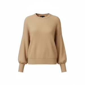 Women’s Crewneck Batwing Long Sleeve Sweaters Oversized Slit Ribbed Knit Sweater